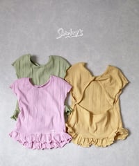 【100~135cm】背中あきフリルトップス