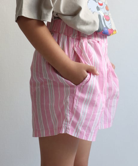【ラスト・ブルーS90㎝~/XL116㎝~】ストライプ柄ショートパンツ