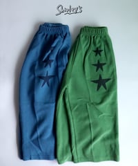 【93～123㎝】スターストレッチコットンワイドパンツ
