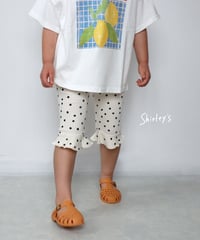 【90㎝～124㎝】ドット＆フラワー7分丈パンツ