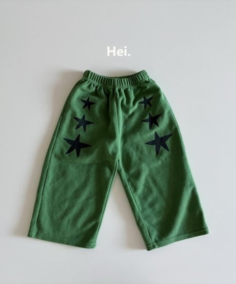 【93～123㎝】スターストレッチコットンワイドパンツ