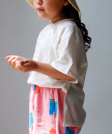 【ラスト・L/110サイズ】ラウンドカット裾シンプルTシャツ