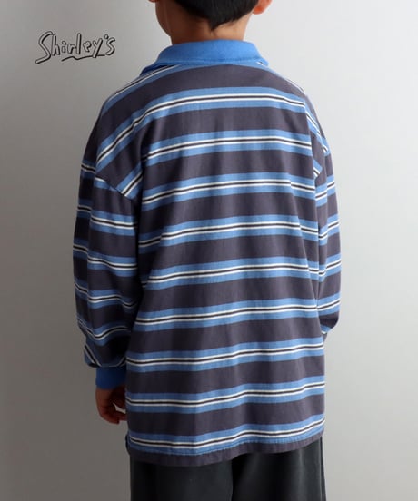 【90～122cm】襟付きボーダーTシャツ