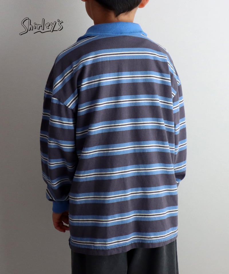 90～122cm】襟付きボーダーTシャツ | Shirley's