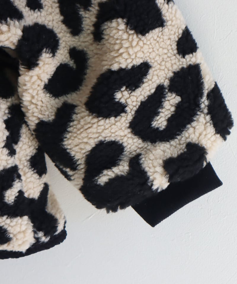 ラスト・100~130ベージュ】レオパード柄ボアジャケット | Shirley's