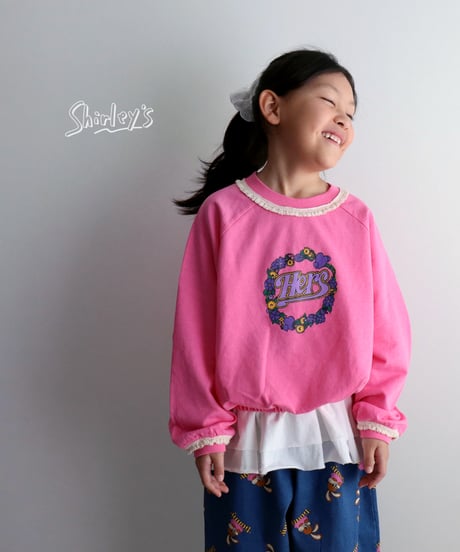 【90～122cm】Her’sレース付きスウェットトップス