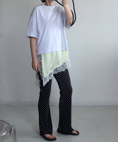 【ADULT】サテンレイヤードデザインTシャツ
