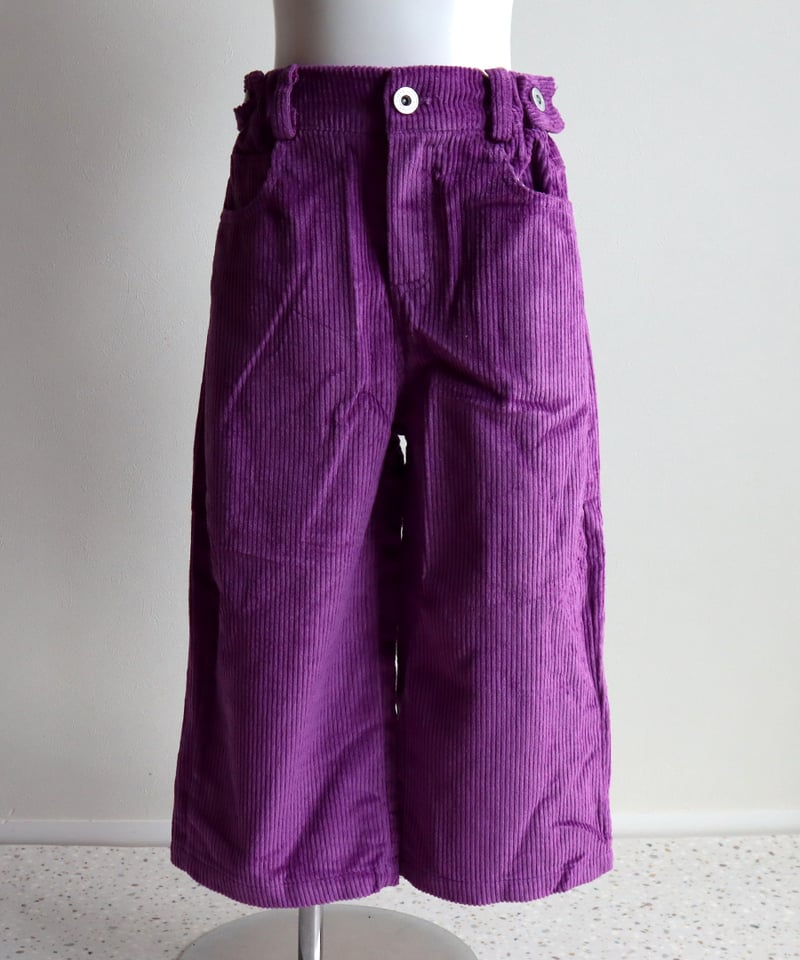 ラスト・パープル100/グリーン110】2カラーコーデュロイワイドパンツ