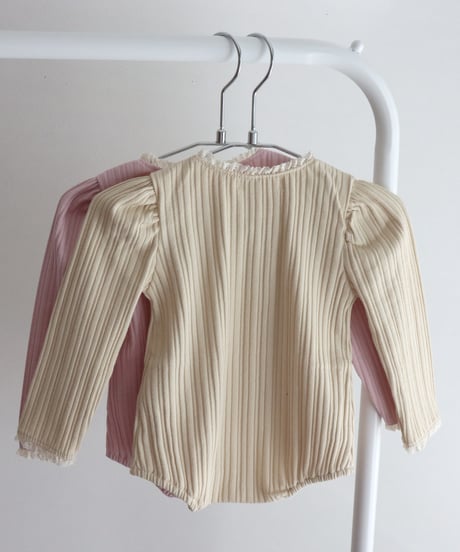 【BABY・S~6m/M~12m】レースモチーフロンパース