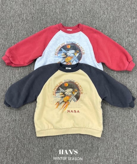 【ラスト・S90~100/M100~105】MOM&KIDS裏起毛NASAスウェット