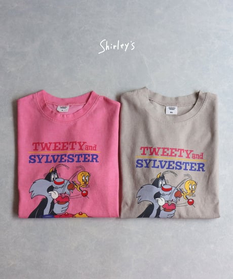 【ラスト・ベージュM100~108】Tweety&Sylvester半袖Tシャツ