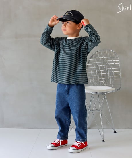 【90～130size】tantanボーダー長袖Tシャツ
