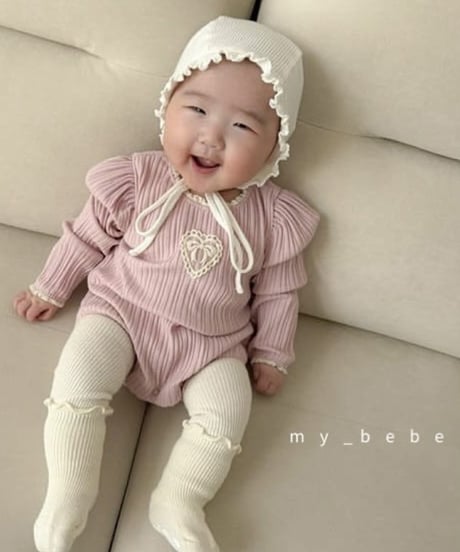 【BABY・S~6m/M~12m】レースモチーフロンパース