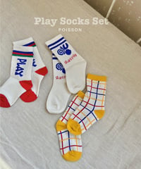 【13~15㎝/17~19㎝】プレイソックス3足セット