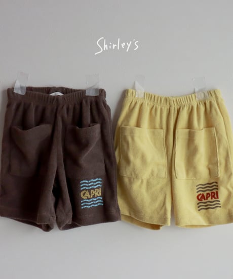 【90〜122cm】capriパイル地ハーフパンツ