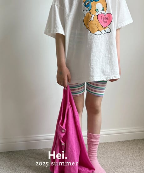 【93～123㎝】カラフルボーダーショートレギンス