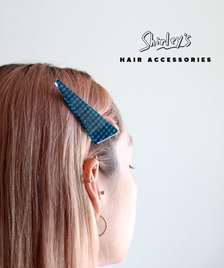 チェック柄ヘアクリップ