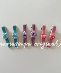 no.46ベロアローズヘアクリップ