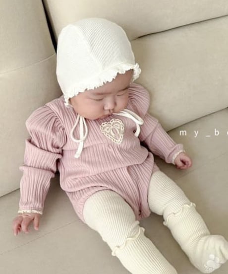 【BABY・S~6m/M~12m】レースモチーフロンパース