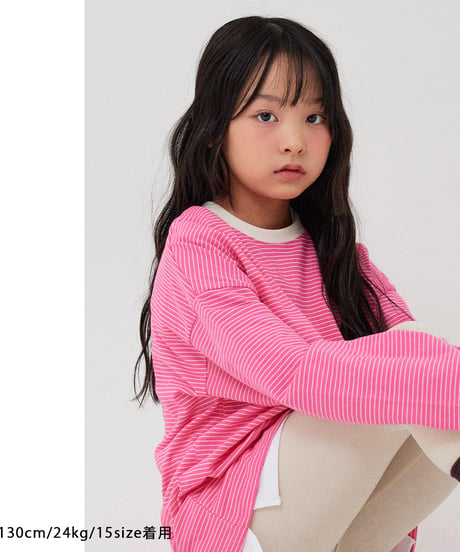 【90～130size】tantanボーダー長袖Tシャツ