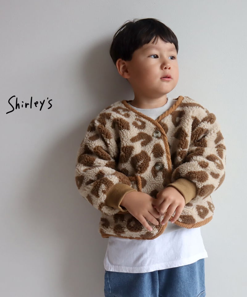 baby phat XL ジャケット レオパード柄 ラスト・100~130ベージュ】レオパード柄ボアジャケット | Shirley's
