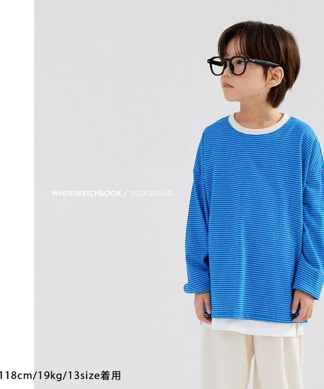 【90～130size】tantanボーダー長袖Tシャツ