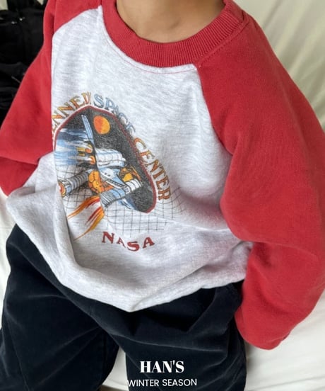 【ラスト・S90~100/M100~105】MOM&KIDS裏起毛NASAスウェット