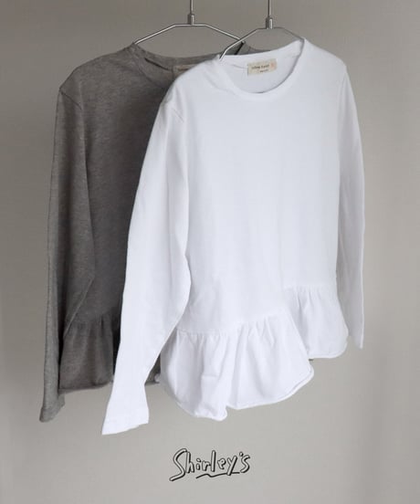 【ラスト・S/80~90cm】裾フリルシンプルロンT