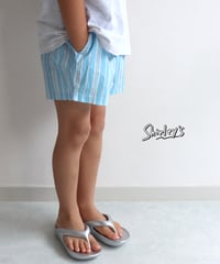 【ラスト・ブルーS90㎝~/XL116㎝~】ストライプ柄ショートパンツ