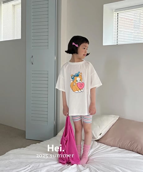 【93～123㎝】カラフルボーダーショートレギンス