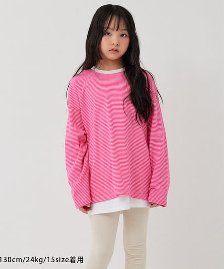 【90～130size】tantanボーダー長袖Tシャツ