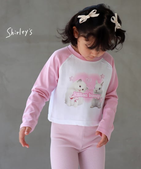【ラスト・S90~/M100~/L110~】Kitten bunny長袖Tシャツ