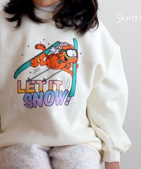 【ラスト・M93~102】裏起毛Let's snowスウェット
