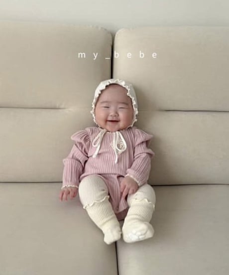 【BABY・S~6m/M~12m】レースモチーフロンパース