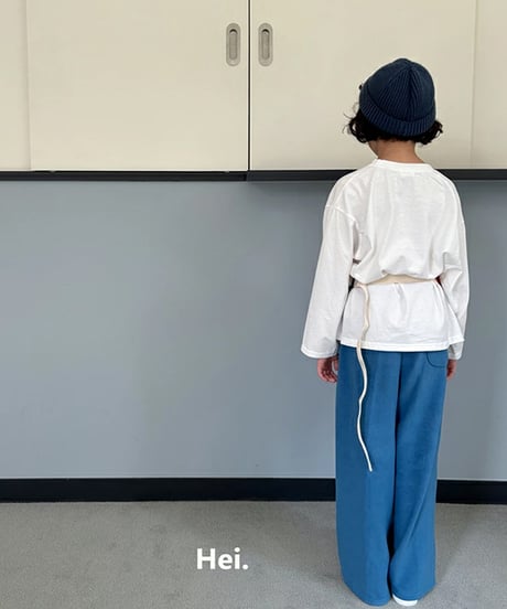 【93～123㎝】スターストレッチコットンワイドパンツ