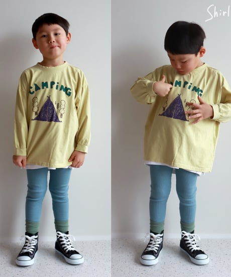 【90～125size】CAMPING長袖Tシャツ