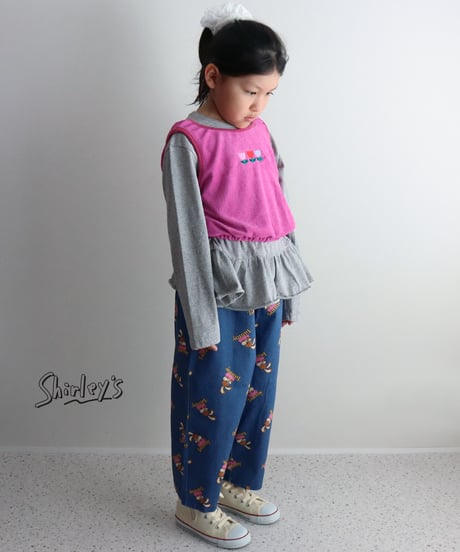 【ラスト・S/80~90cm】裾フリルシンプルロンT