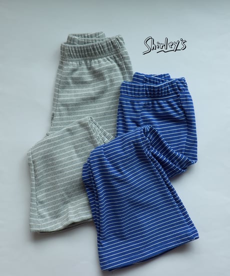 【95~125cm&ADULT】リブボーダーフレアパンツ