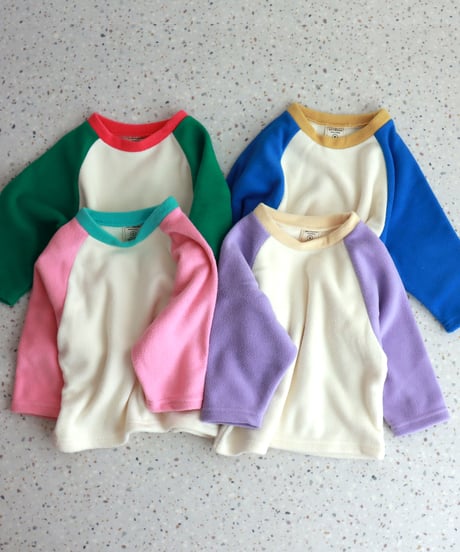 【ラスト・ブルーS80~/M90~,グリーンL100~/XL110~】カラフルフリースラグラントップス
