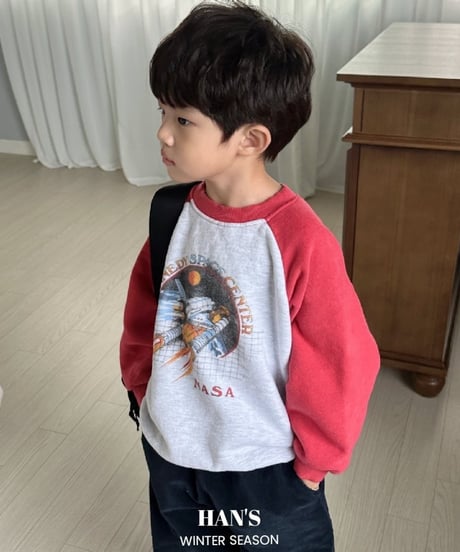 【ラスト・S90~100/M100~105】MOM&KIDS裏起毛NASAスウェット
