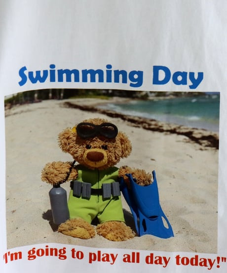 【ラスト・S80～90/M90～100】Swimming day 半袖Tシャツ