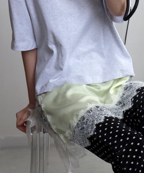 【ADULT】サテンレイヤードデザインTシャツ