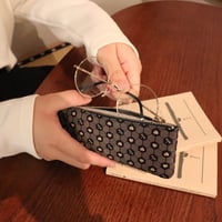 モモハナ印伝 ペンケースC｜桃とトンボ柄