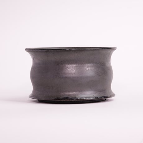 オリジナル陶器鉢 “ゆらぎ” ブラック Sサイズ