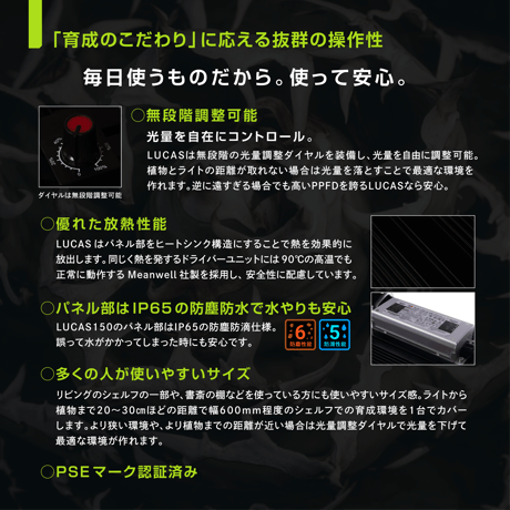 植物育成ライト LUCAS150 PC-LC150P