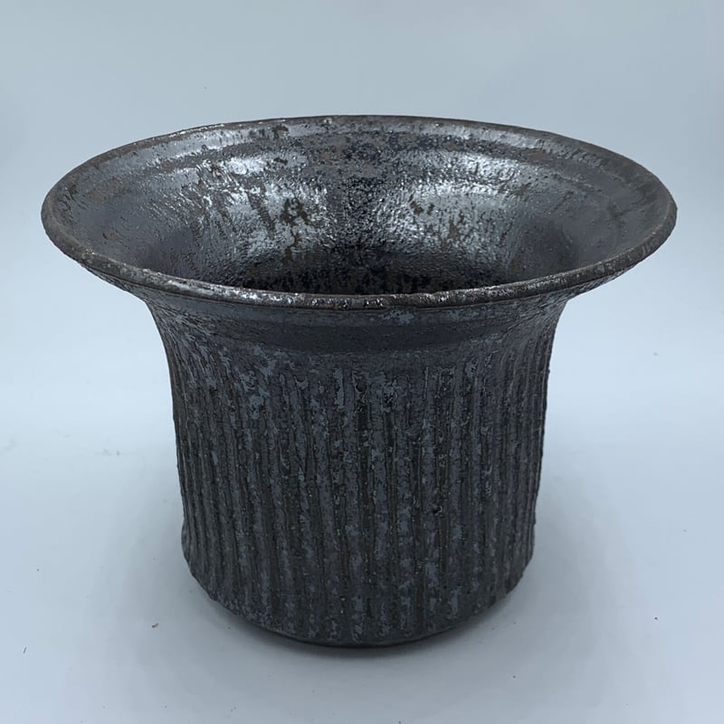 井上茂 マンガン釉 フレア ”しのぎ” 6号 1 | Agave & Caudex Port