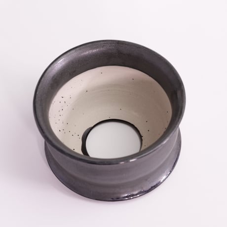 オリジナル陶器鉢 “ゆらぎ” ブラック Sサイズ