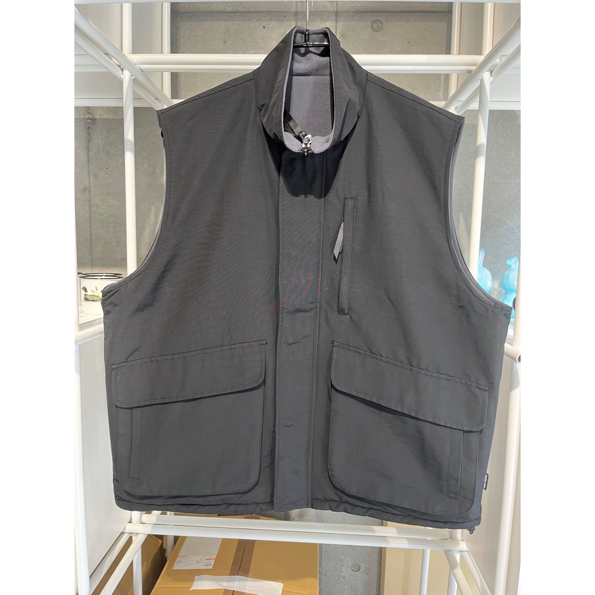 PWA WIND-STOP RV VEST BLACK×GREY PWA wind stop RV VEST BLACK×GRAY