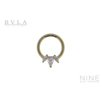 Alana - Seam Ring (YG / Cubic Zirconia & Rainbow Moonstone)