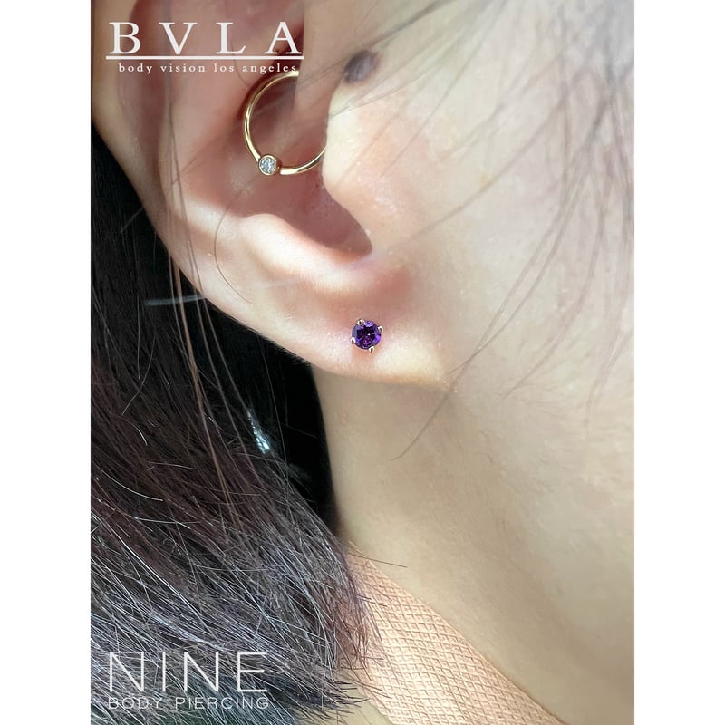 Four Prong (RG/Amethyst) | NINE BODY PIERCING